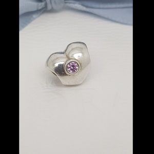 RETIRED Pandora Heart with pink CZ charm